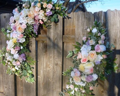 Pastel Wedding Arch Flowers, Circle Wedding Arch Flowers - image4